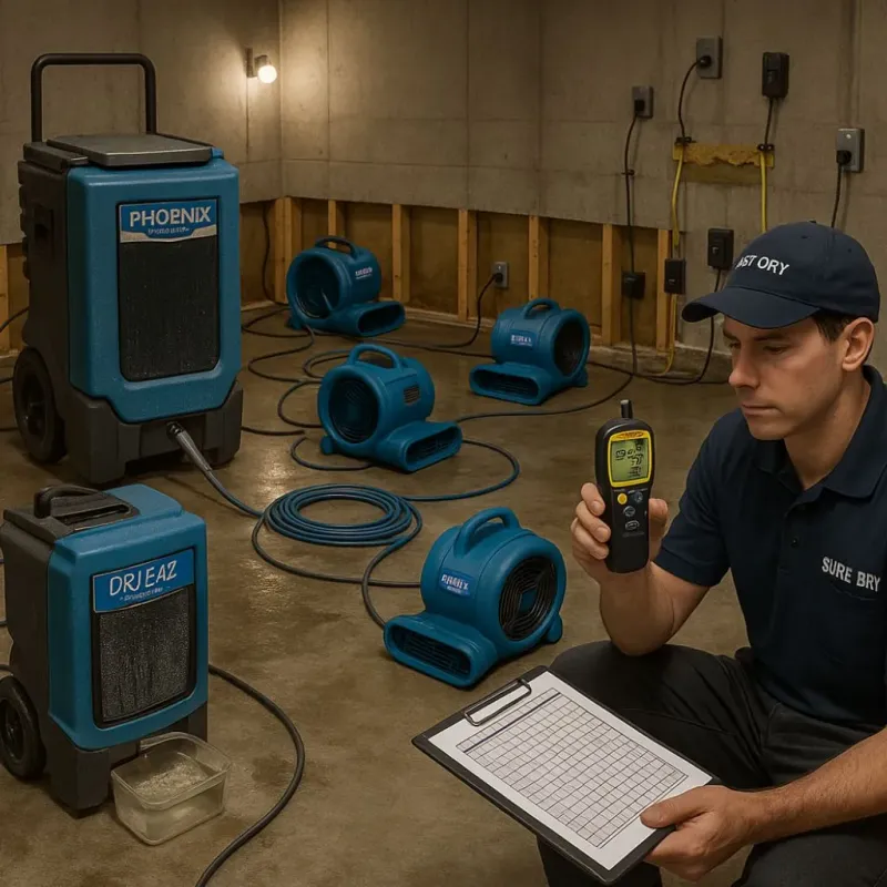Structural Drying and Dehumidification process in Joanna, SC